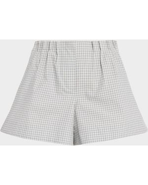 Brandon Maxwell The Lennon Check Shorts - White