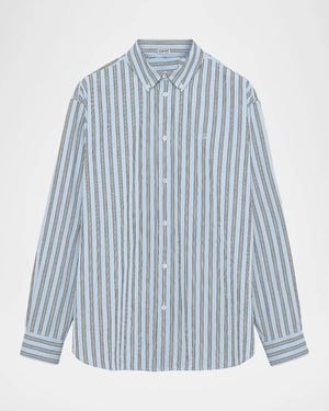 Loewe Apos;S Multi-Stripe Poplin Button-Down Shirt - Blue