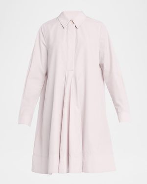 Co. Tton Twill A-Line Shirtdress - Pink