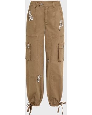 Cinq À Sept Crystal Chrysanthemum Zola Cargo Pants - Natural