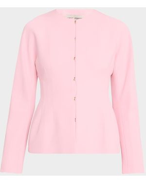 Alberta Ferretti Collarless Peplum Jacket - Pink