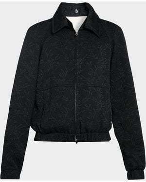 Dries Van Noten Apos;S Vinnys Floral Jacquard Full-Zip Jacket - Black