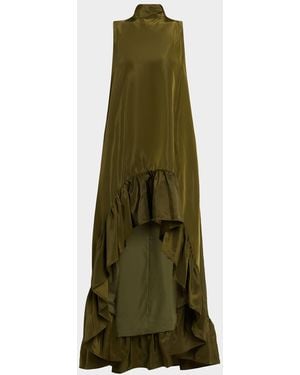 ONE33 SOCIAL Taffeta Ruffle High-Low Gown - Green