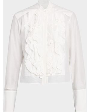 Twp Patti Ruffle Button-Front Shirt - White