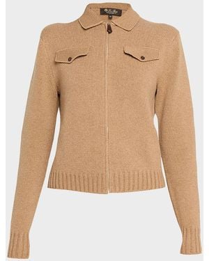 Loro Piana Parksville Cashmere Bomber Jacket - Natural