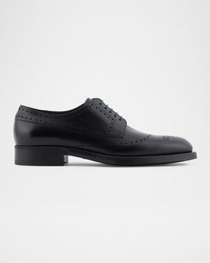 Giorgio Armani Apos;S Leather Brogue Derby Shoes - Black