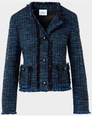 Akris Punto Raw Denim Tweed Single-Breasted Jacket - Blue