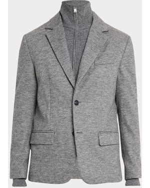 Jonathan Simkhai Apos;S Tristen Single-Breasted Wool Blazer - Gray