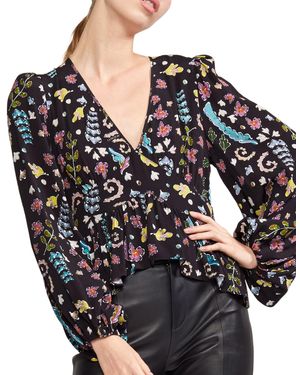 Cynthia Rowley Viscose V-neck Blouse - Black