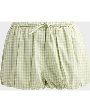 Jonathan Simkhai Gingham Bubble Cotton-Blend Shorts - Metallic