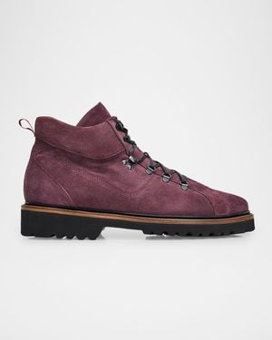 Kiton Apos;S Moritz Suede Ankle Boots - Purple