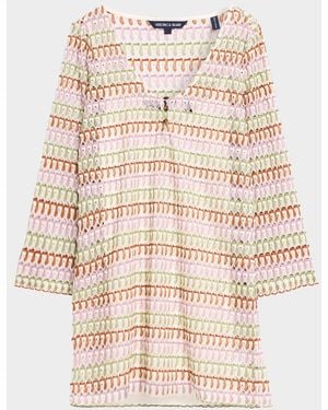 Veronica Beard Novien Crochet Mini Dress - Natural