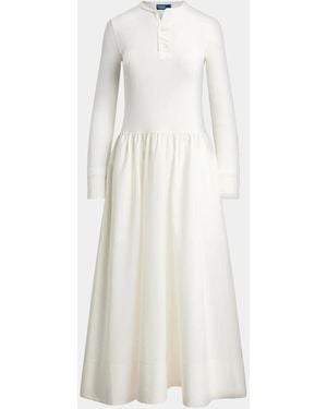 Polo Ralph Lauren Cotton Henley Midi Dress - White