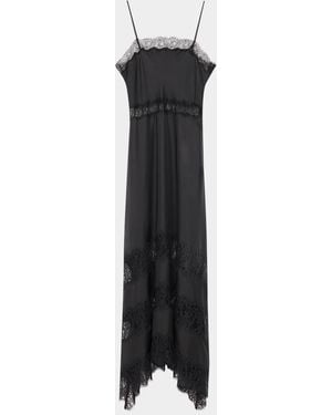 Ulla Johnson Coco Lace-Trimmed Silk Dress - Black