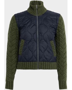Veronica Beard Patra Mixed-Media Jacket - Blue
