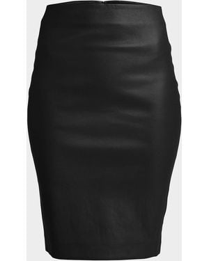 Theory Bristol Leather Skinny Pencil Skirt - Black