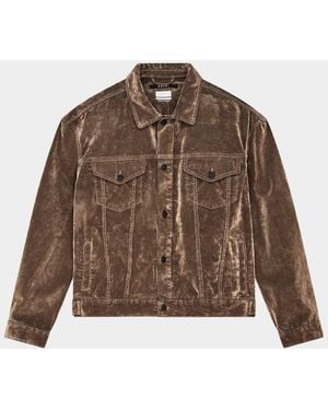 Ksubi Oh G Flocked Cotton Corduroy Trucker Jacket - Brown