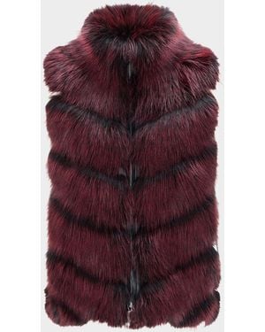 Lyla Grant Fur-Free Quilted Faux Fox Vest - Purple