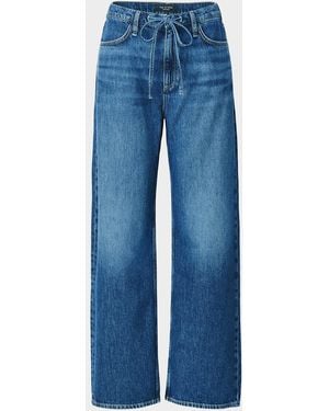 Rag & Bone Phoebe Drawstring Wide-Leg Jeans - Blue