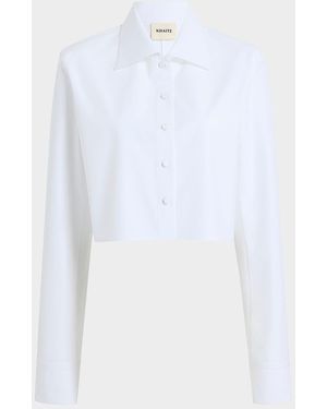 KHAITE Jasen Crop Button-Down Top - White