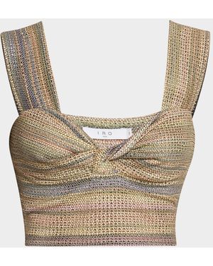 IRO Eloy Twist-Front Sleeveless Crop Top - Natural