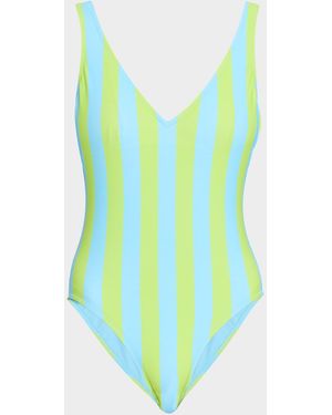 Solid & Striped The Michelle Striped One-Piece Swimsuit - Blue