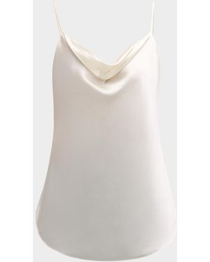 Cinq À Sept Marta Cowl-Neck Silk Camisole - White