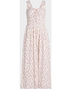 Rails Jordie Floral Cotton A-Line Midi Dress - Pink