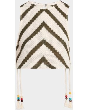 JBQ Bimini Striped Knit Crop Top - Natural