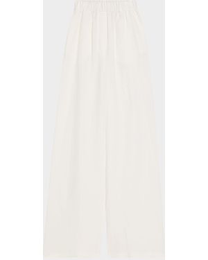 Loro Piana Valerio Linen Straight-Leg Sunny Pants - White