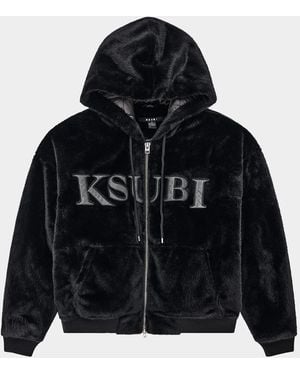 Ksubi Apos;S Walkout Logo Faux-Fur Hooded Jacket - Black