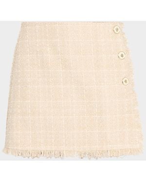 Ramy Brook Tweed Wrap Mini Skirt - Natural