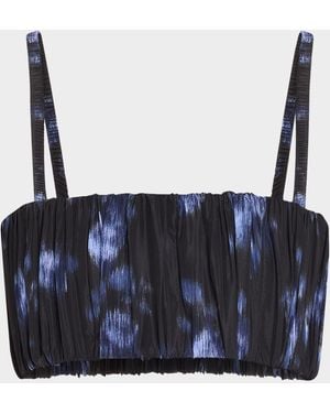 Michael Kors Gathered Bralette Top - Blue