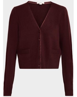 Vince Wool-Cashmere Cardigan - Red