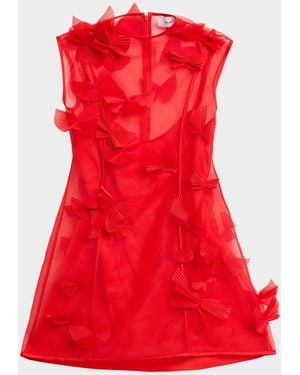 Acler Croanford Sheer 3D Appliqué Mini Dress - Red