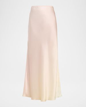SABLYN Grace Scallop-Trim Silk Maxi Skirt - Natural