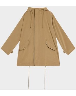 Ralph Lauren Hooded Techno Oversized Zip Jacket - Natural