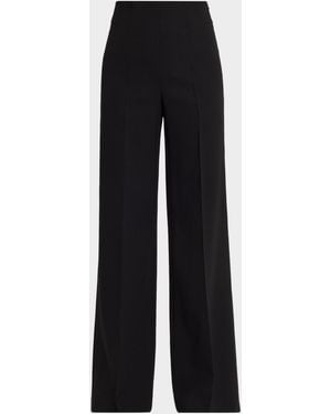 Akris Double-Face Wool Bootcut Pants - Blue
