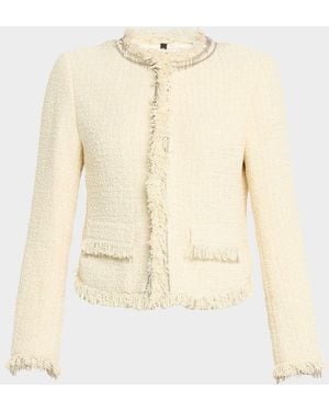Kobi Halperin Lando Fringe-Trim Boucle Jacket - Natural