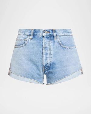 All Three Ben Cuffed Denim Shorts - Blue