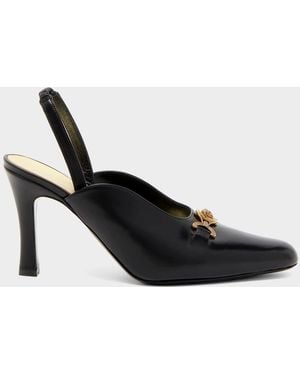 Versace 90Mm La Medusa Leather Slingback Pumps - Black
