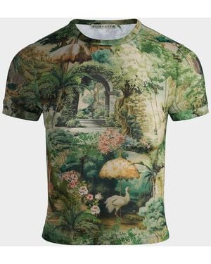 Alice + Olivia Tess Terraine-Print T-Shirt - Green