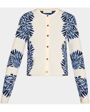 Ulla Johnson Carina Jacquard Knit Cardigan - Blue