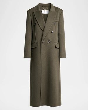 Victoria Beckham Catriona Wool-Blend Double-Breasted Coat - Green