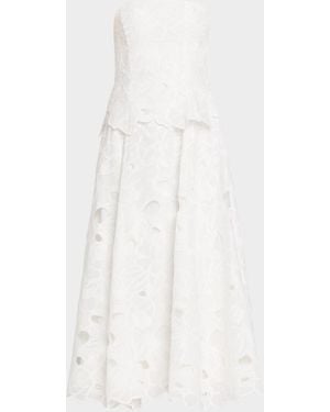 As It May Isla Cutout Floral-Embroidered Midi Dress - White