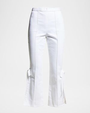 Cinq À Sept Lou Denim Pants With Ties - White