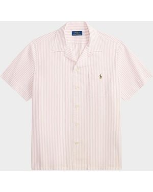 Polo Ralph Lauren Apos;S Classic-Fit Striped Oxford Camp Shirt - Pink