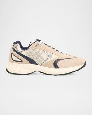 Burberry Apos;S Eclipse Nylon, Suede And Leather Sneakers - White