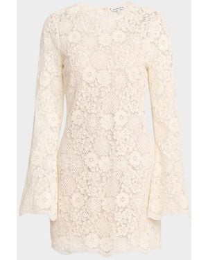 Veronica Beard Teresia Floral Lace A-Line Minidress - Natural