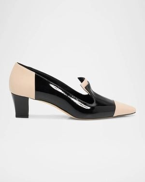 Manolo Blahnik Polastron 50Mm Two-Tone Leather Pumps - Brown